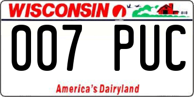 WI license plate 007PUC