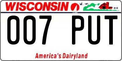 WI license plate 007PUT