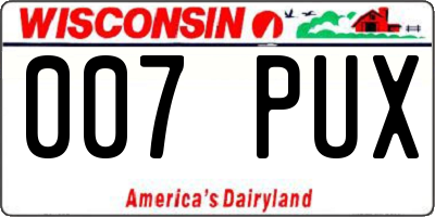 WI license plate 007PUX