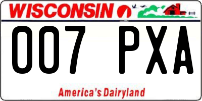 WI license plate 007PXA