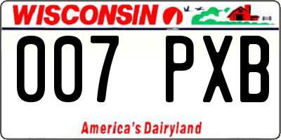 WI license plate 007PXB