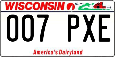 WI license plate 007PXE