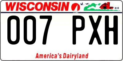 WI license plate 007PXH