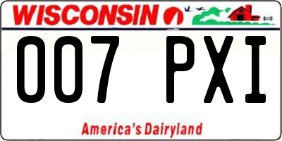 WI license plate 007PXI