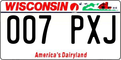 WI license plate 007PXJ