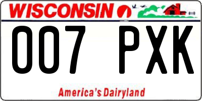 WI license plate 007PXK