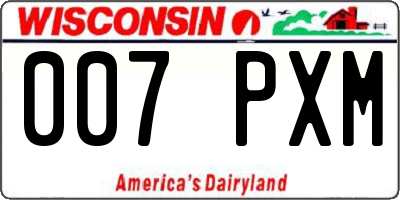 WI license plate 007PXM