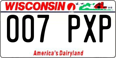 WI license plate 007PXP