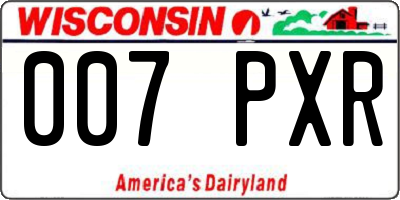 WI license plate 007PXR