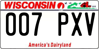 WI license plate 007PXV