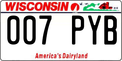 WI license plate 007PYB