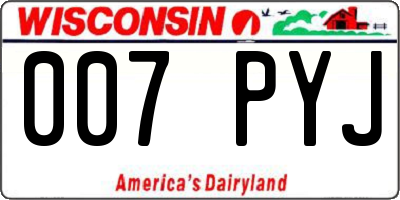 WI license plate 007PYJ