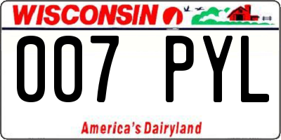 WI license plate 007PYL