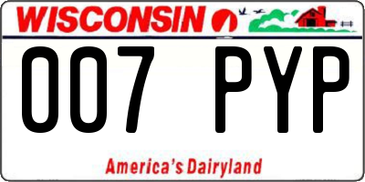 WI license plate 007PYP