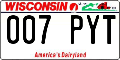 WI license plate 007PYT