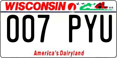 WI license plate 007PYU