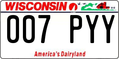 WI license plate 007PYY