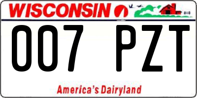 WI license plate 007PZT