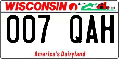 WI license plate 007QAH