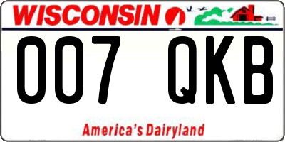 WI license plate 007QKB
