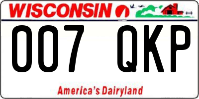 WI license plate 007QKP