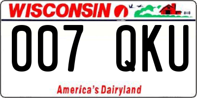 WI license plate 007QKU