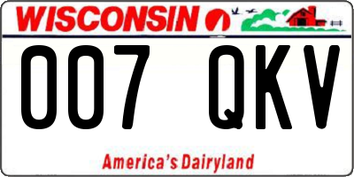 WI license plate 007QKV
