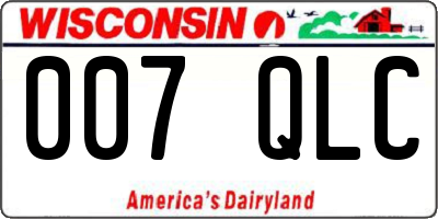 WI license plate 007QLC