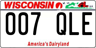 WI license plate 007QLE