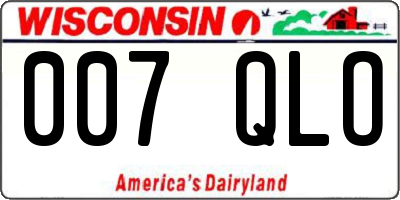 WI license plate 007QLO