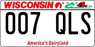 WI license plate 007QLS