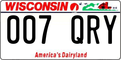 WI license plate 007QRY