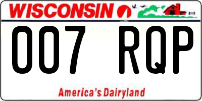 WI license plate 007RQP