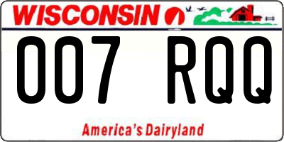 WI license plate 007RQQ