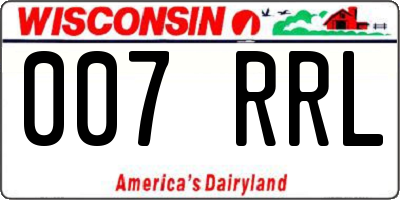 WI license plate 007RRL