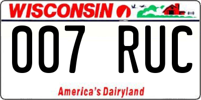 WI license plate 007RUC