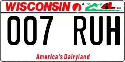 WI license plate 007RUH