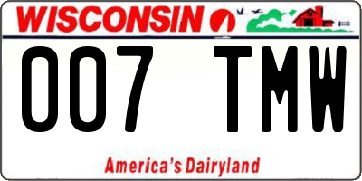 WI license plate 007TMW