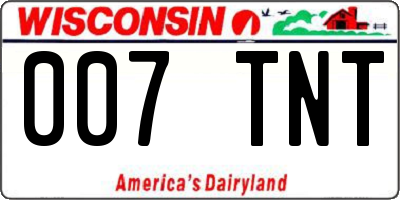 WI license plate 007TNT