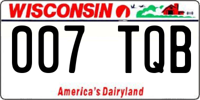 WI license plate 007TQB