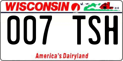 WI license plate 007TSH
