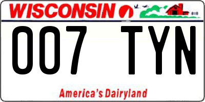 WI license plate 007TYN