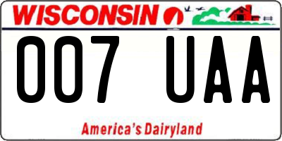 WI license plate 007UAA