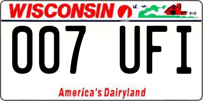 WI license plate 007UFI
