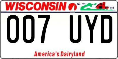 WI license plate 007UYD