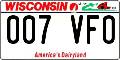 WI license plate 007VFO