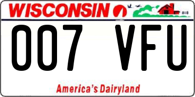 WI license plate 007VFU
