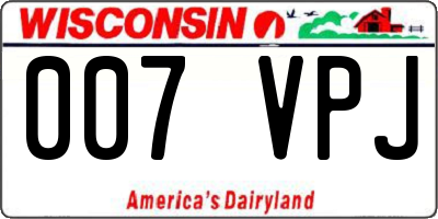 WI license plate 007VPJ