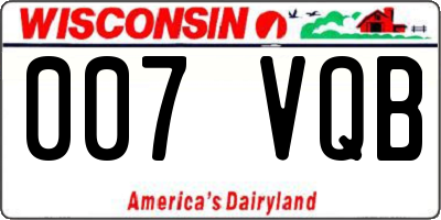 WI license plate 007VQB