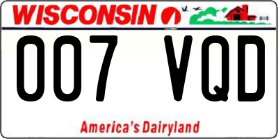 WI license plate 007VQD